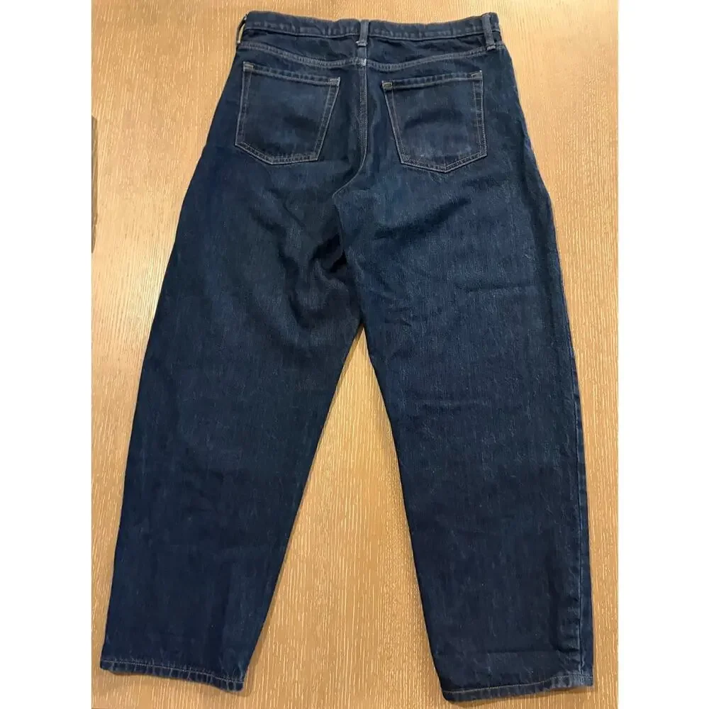 Banana Republic Jeans Women 30 Dark Wash Ultra High Rise Barrel Leg Button Fly - Picture 2 of 10